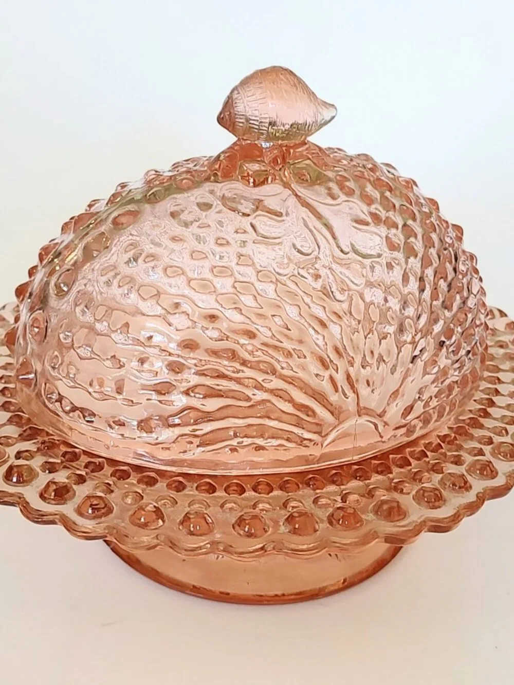 Vintage Pink Nautilus Argonaut Shell Candy Dish National Glass Co Northwood Rare